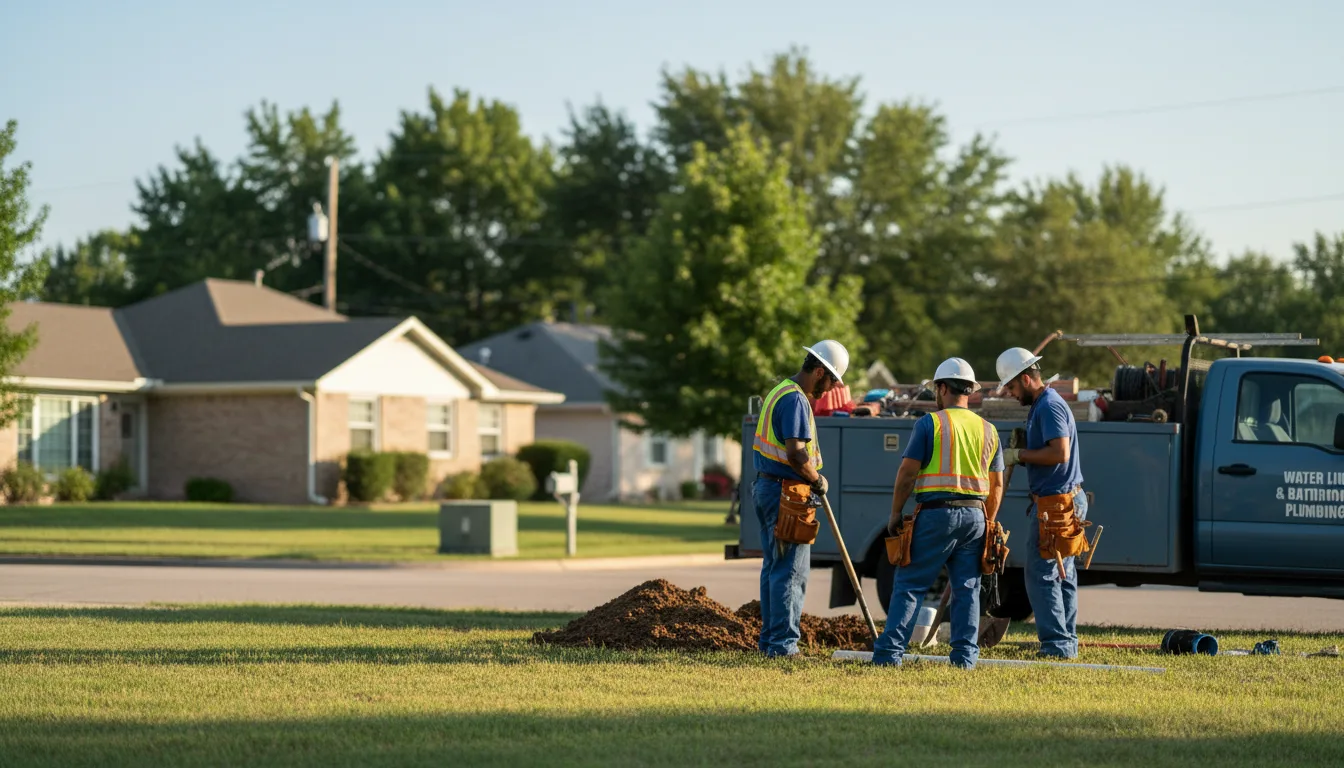 Residential water line and bathroom plumbing service in Gnadenhutten, OH